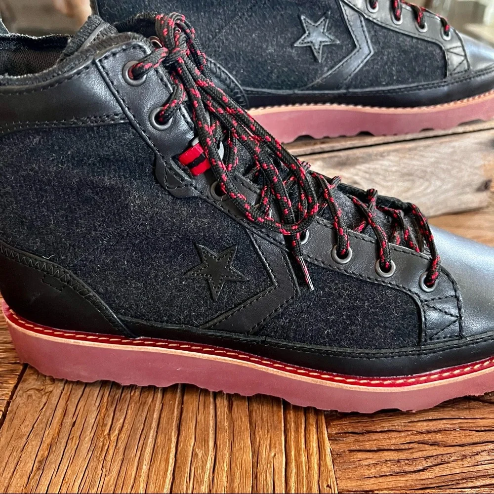 Converse Black and Red High-Top Boots